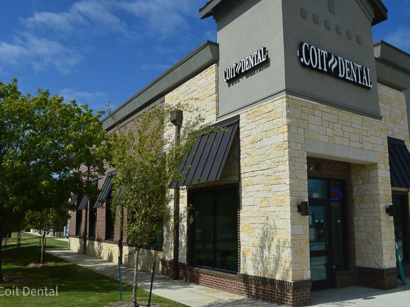 Exterior of Coit Dental dental office at 4617 Coit Rd, Frisco TX — side elevation view