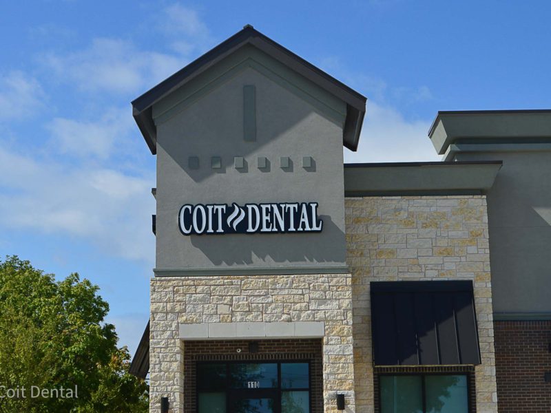 Front entrance of Coit Dental at 4617 Coit Rd, Suite 110, Frisco TX 75035